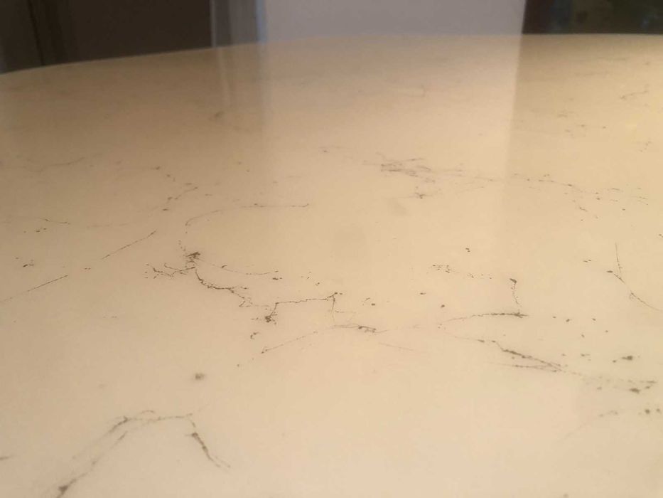 Красива трапезна маса дърво и мрамор, шестоъгълна