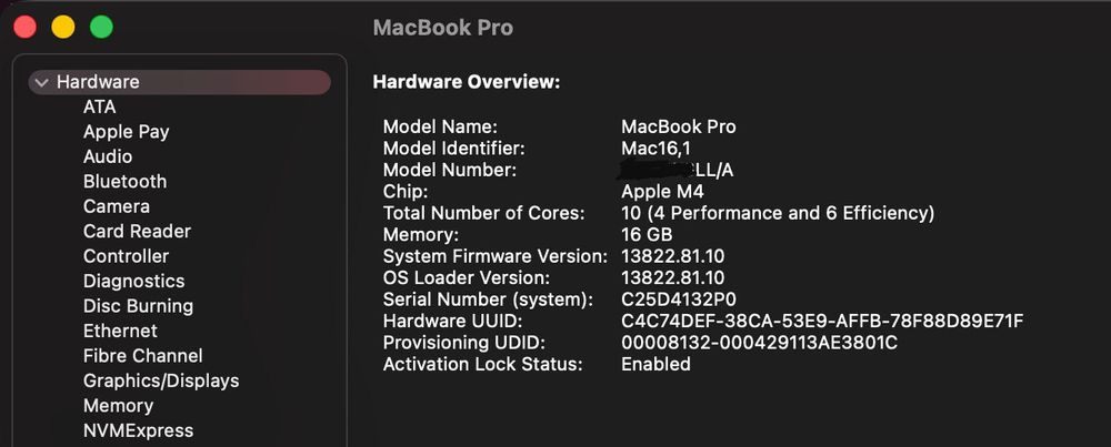 Apple  Macbook Pro M4  LLA  16/512  yangidek  kafolat  bilan