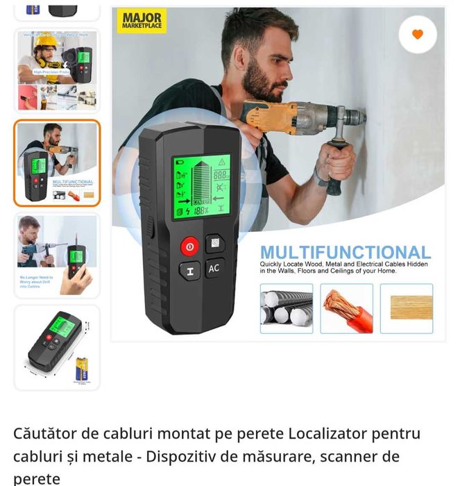 Detector de perete multifunctional