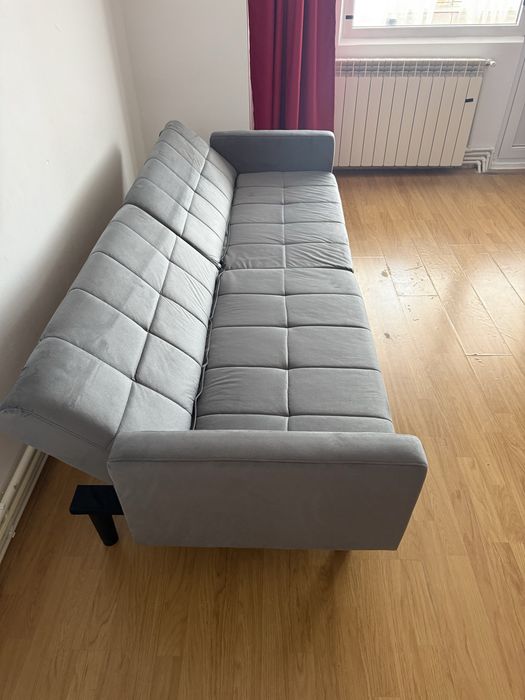 vidaXL Canapea Extensibilă Pat de Oaspeți Canapea Pat cu Funcție de Dormit 2-în-1 Canapea 2 Locuri