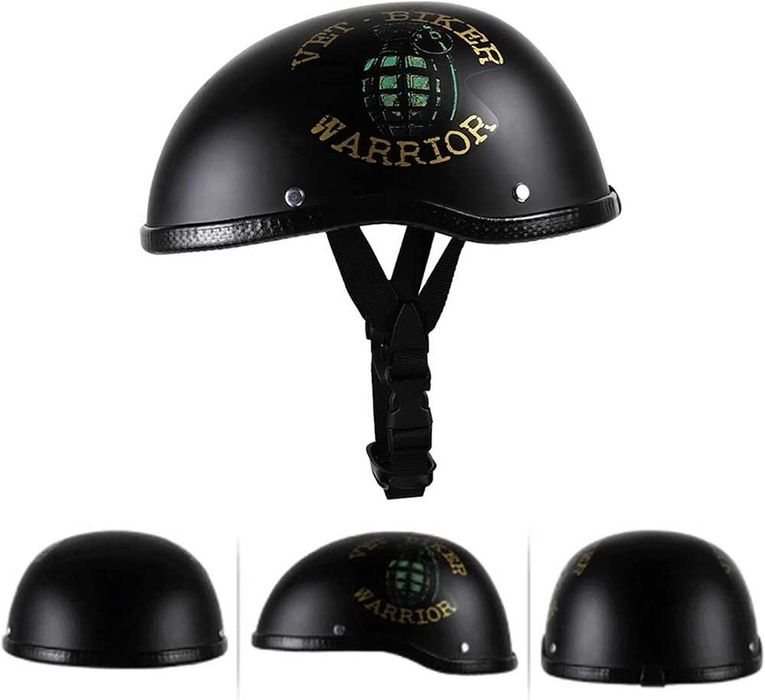 Ретро каска за Мотор тип канче - Черен Мат