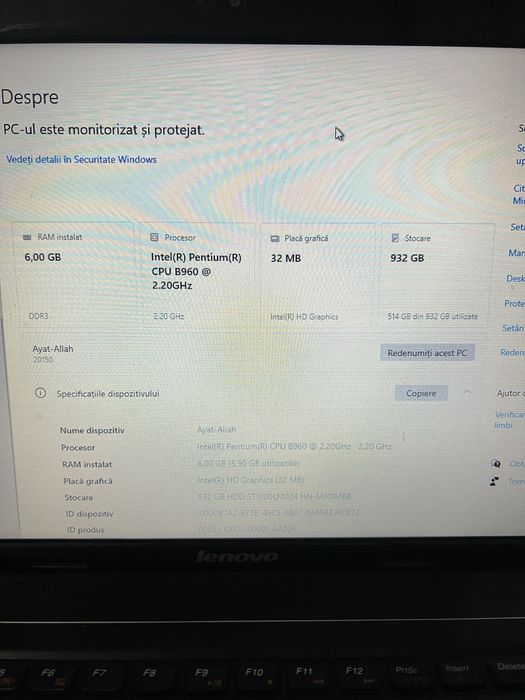 Laptop LENOVO G580 1T