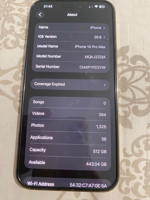 Iphone 14 pro max 512gb gold, garantie