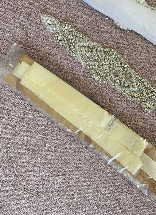 Brau cordon talie cu strasuri curea rochie eleganta sau mireasa nou