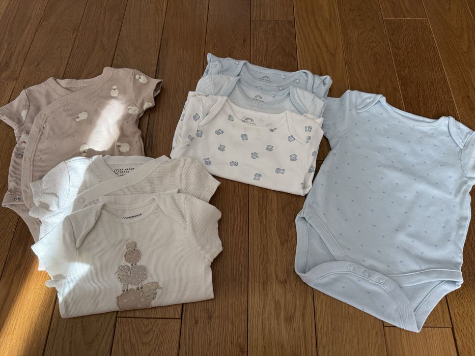 Комплект бебешки бодита с къс ръкав Next, Primark 3-6м