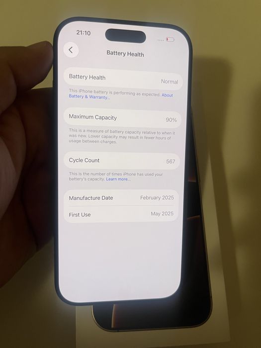 Iphone 16pro 128GB 90% bat