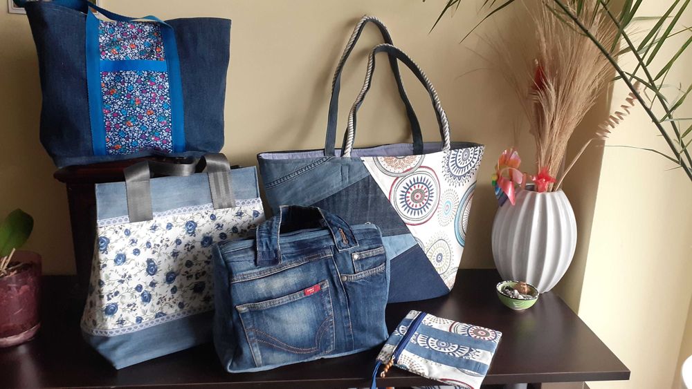 Дънкови цветни чанти LoVesy