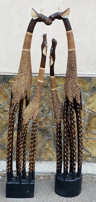 Декоративни жирафи от дърво - 150 см - декорация за дома