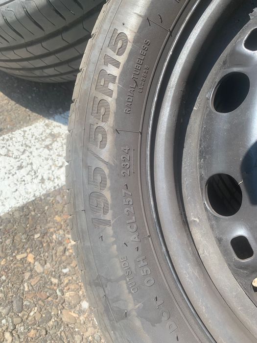 Roți 195/55 R15 vară cu jante de oțel