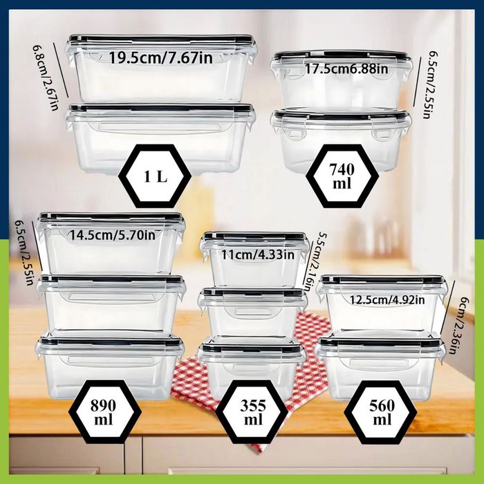 Комплект от 12 кутии за храна за обяд