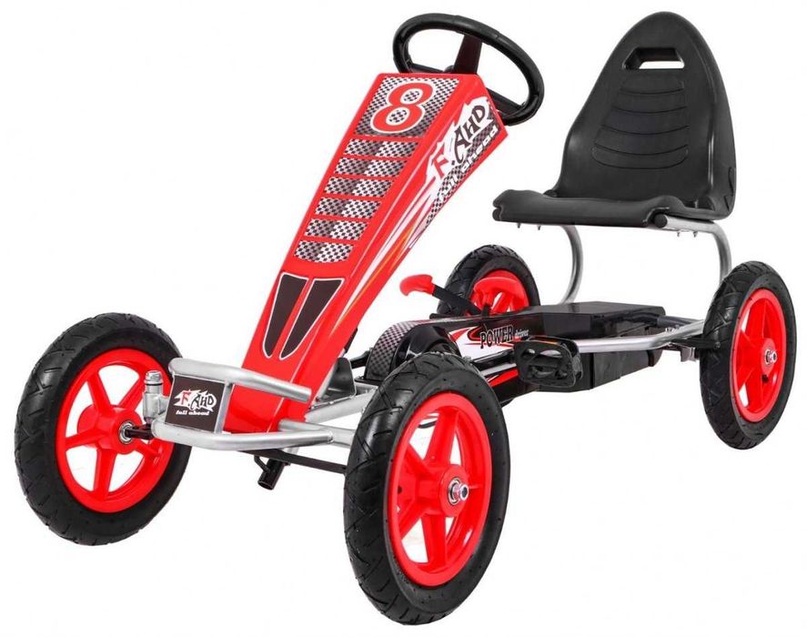 GO Kart cu pedale, Kinderauto F8-1, roti Gonflabile de 10 inch RED