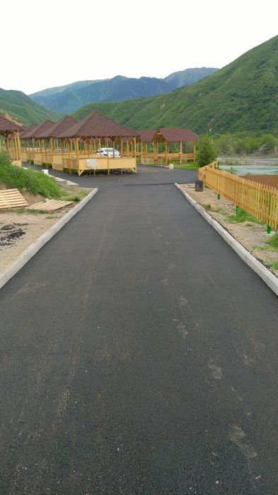 Асфальтирование. Укладка асфальта. Каток