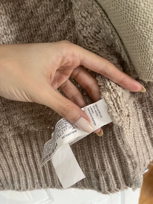 Vesta lana Zara knit cu blana