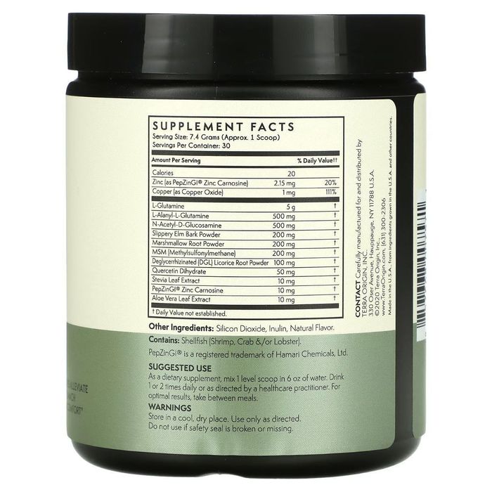 Terra Origin, HEALTHY GUT Gastrointestinal Supplement, Mint  222g