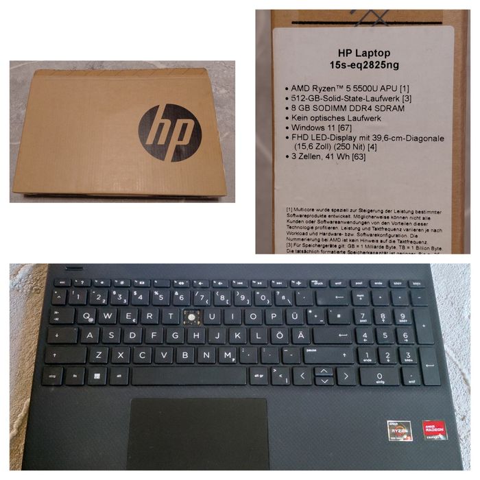 Laptop HP 15es-eq2825ng 15,6" Ryzen 5 5500u 8gb ram 512gb ssd