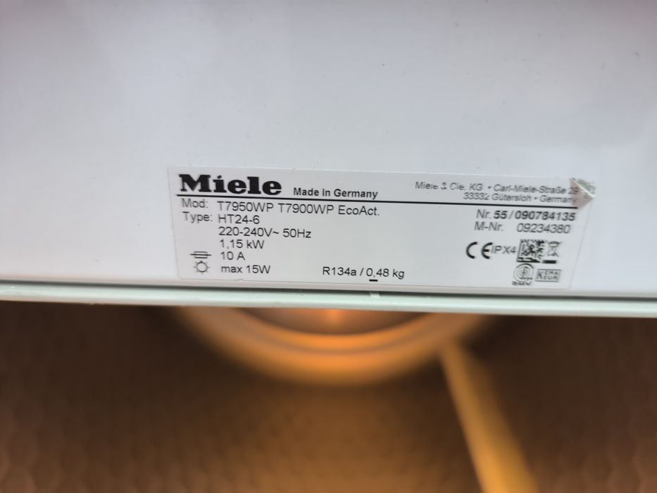 Сушилня Miele T 7900 WP EcoActive - 8кг термопомпа клас А+