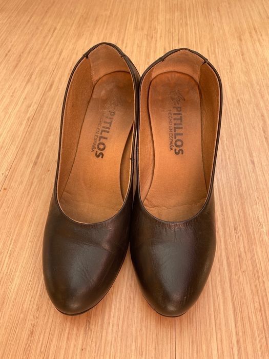 Естествена кожа обувки - токчета