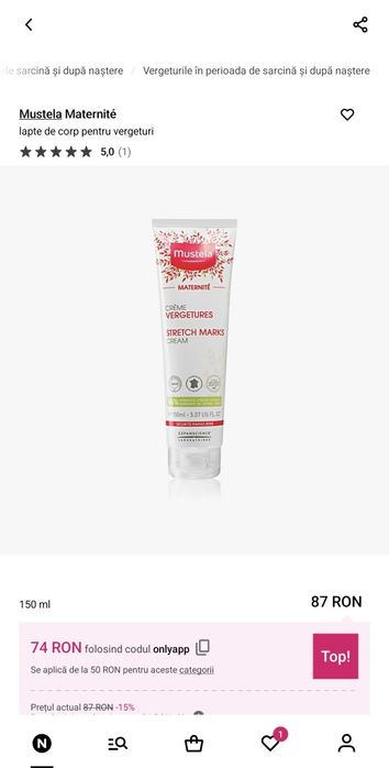 Vand crema anti-vergeturi Mustela Maternité