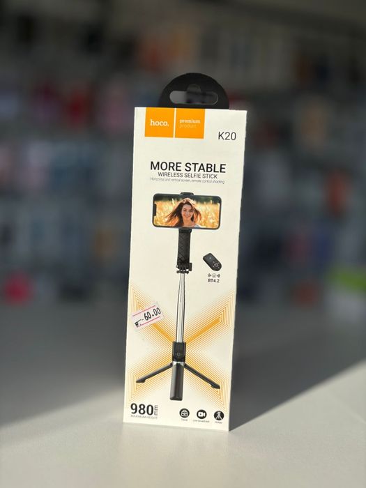 Trepied poze cu Telecomanda,Hoco K20, Bluetooth, Telescopic, Negru