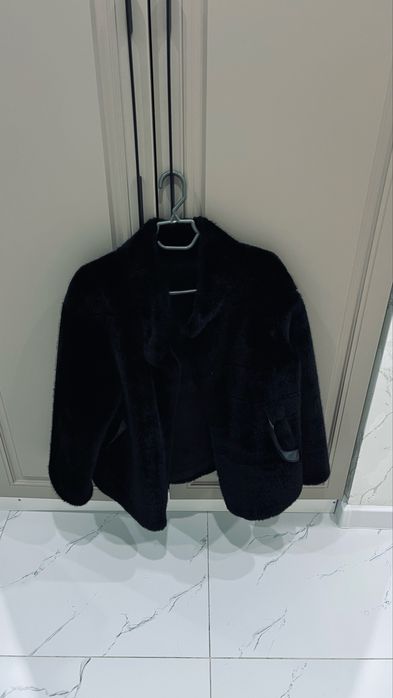 Шуба эко черный