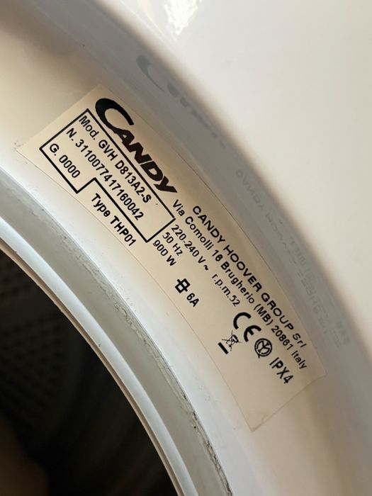 Uscator de rufe Candy, 8 kg