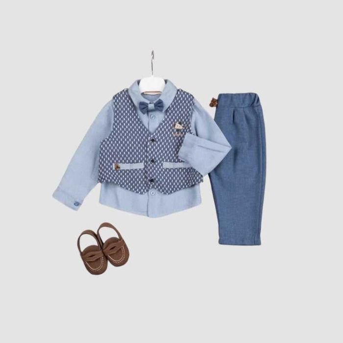 Официален комплект с обувки, панталон, риза и стилно елече  18м 86р-р