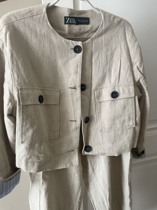 Костьм брючный льняной ZARA