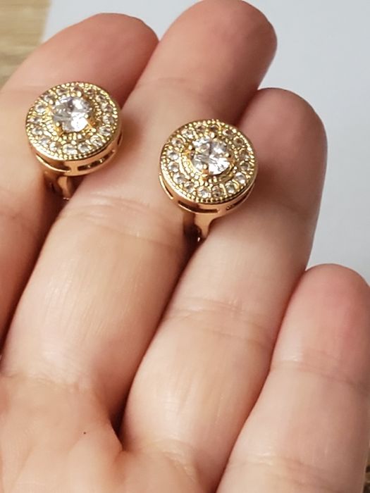 GP200, cercei placați aur 14k, noi,încuietoare sigura