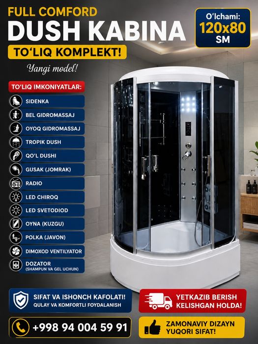 Dush kabina 120x85sm