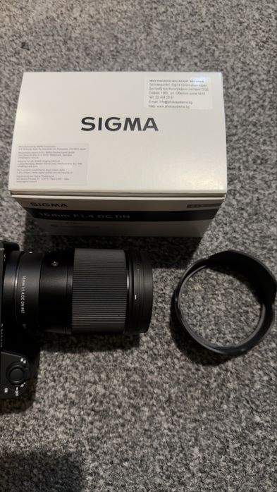 Sigma 16mm f1.4 DC E-mount обектив (Ползван 3 пъти)