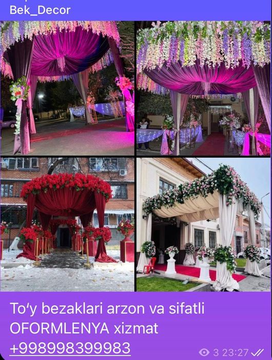 Toʻy bezaklari oformlenya