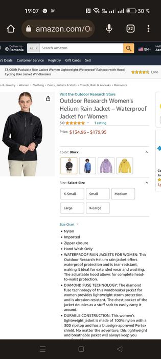 Geaca de munte dama Outdoor Reserch Goretex,mărime M