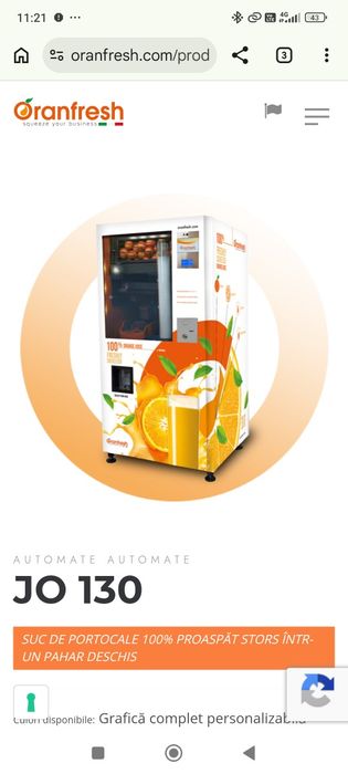 Automat vending suc portocale