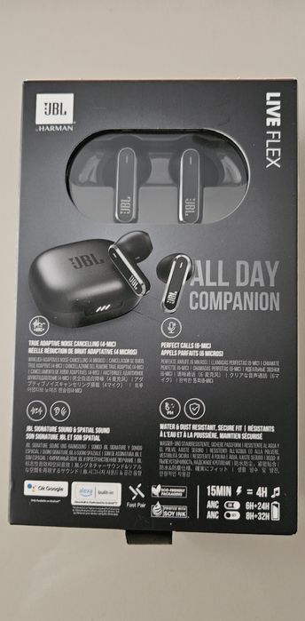 Casti audio wireless in-ear JBL Live Flex,Spatial Sound,Signature, Noi