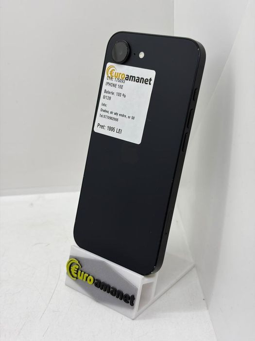 Telefon mobil Apple iPhone 16e, 128GB, 5G, Black -A-