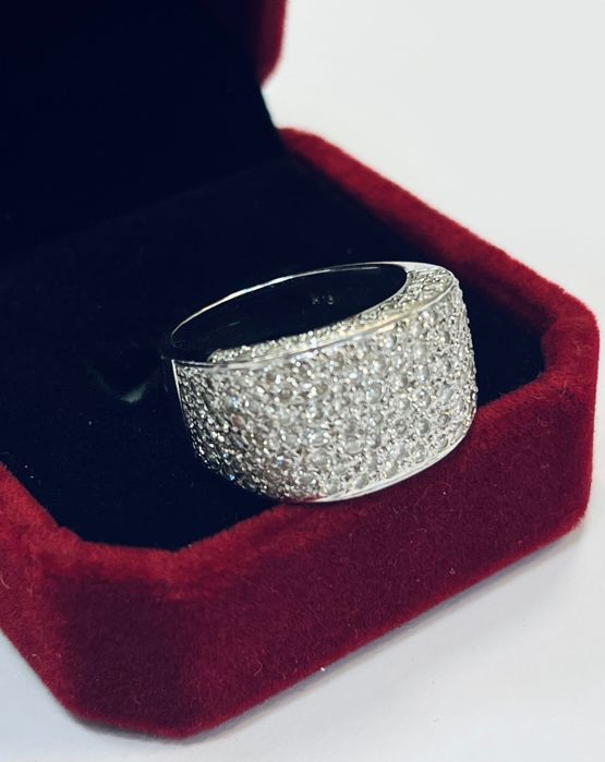 Дамски пръстен бяло злато и брилянти