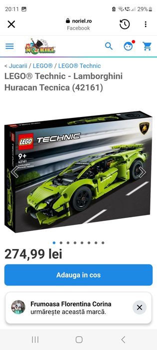 Vând Lego Technic 9+ Lambourghini