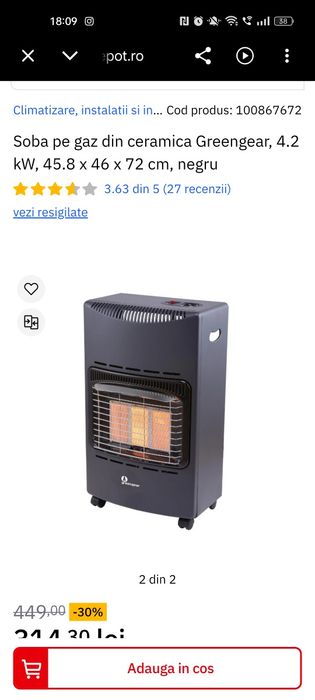 Vand soba pe gaz