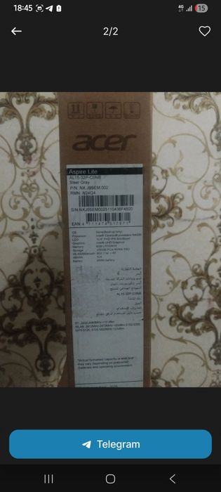 Yangi noutbuk sotiladi