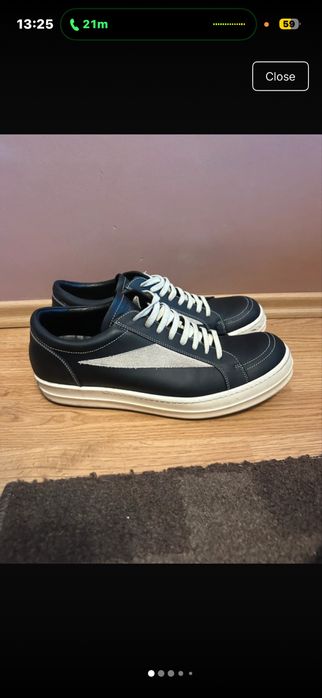rick owens vans learher black