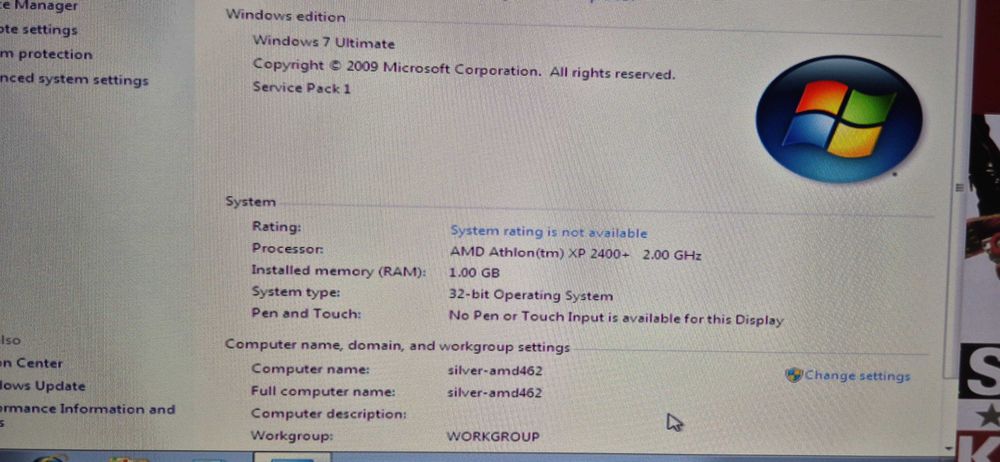 Placa baza retro DFI KM400-MLV sk. 462 / procesor AMD Athlon 2400+ / DDRAM 1Gb  / HDD 80 Gb Win7