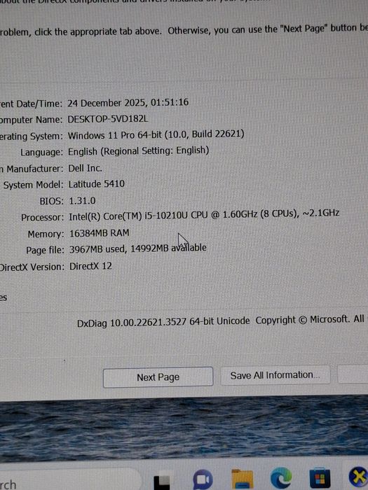 Laptop Dell cu i5 gen 10, ssd 512g ,16 g ram