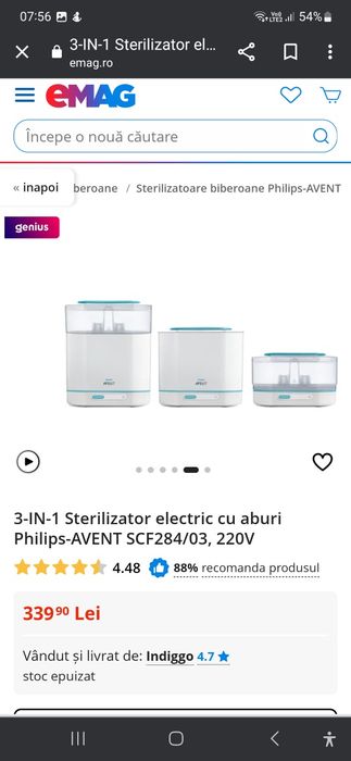 Sterilizator AVENT cu design modular 3 in 1;