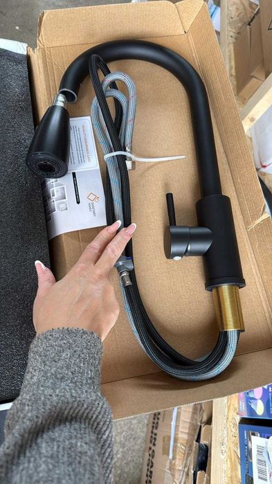 Robinet Bucatărie negru extensibil Nou