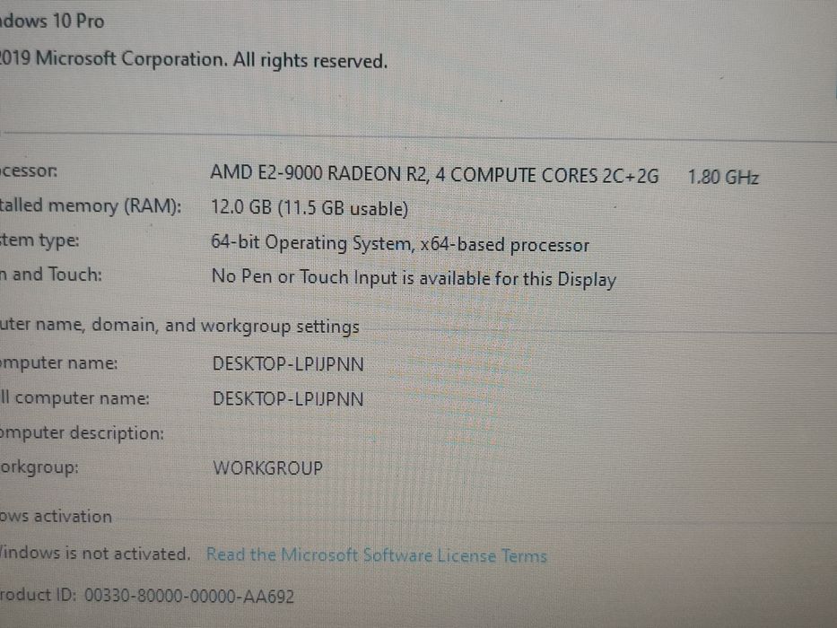 Laptop Acer Aspire A315 - AMD E2 Gen 9 / 12Gb DDR4/ 256Gb SSD