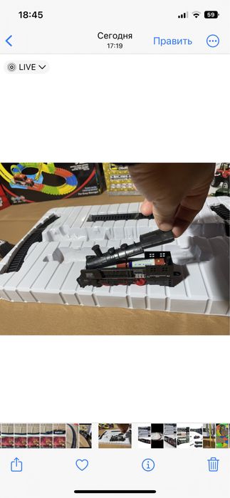 Поезд oyinchoq игрушки 5та вагонли йуради 1 метрли релысах