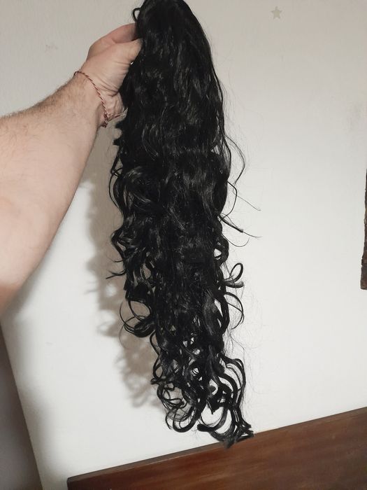 Черна опашка за коса на шнола