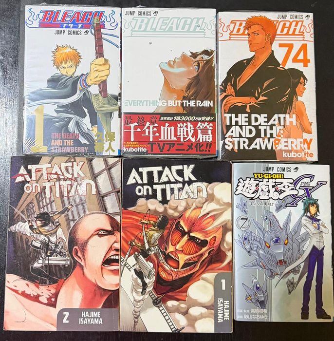 Manga YuGiOh, Initial D, Attack on Titan, Bleach, batman, halo