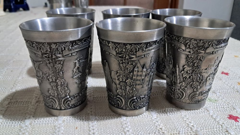 Set 6 pahare din staniu 150 ml
