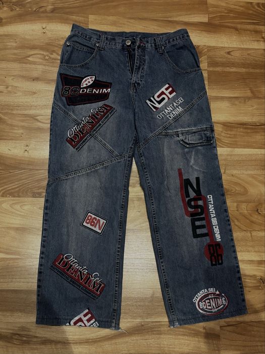 Vintage Baggy Дънки с надписи